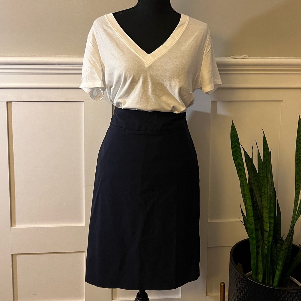 Navy Banana Republic pencil skirt